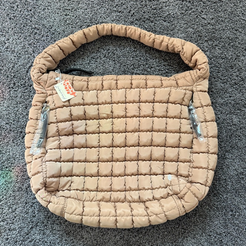 NEW Free People Quilted Carryall in Desert Sands